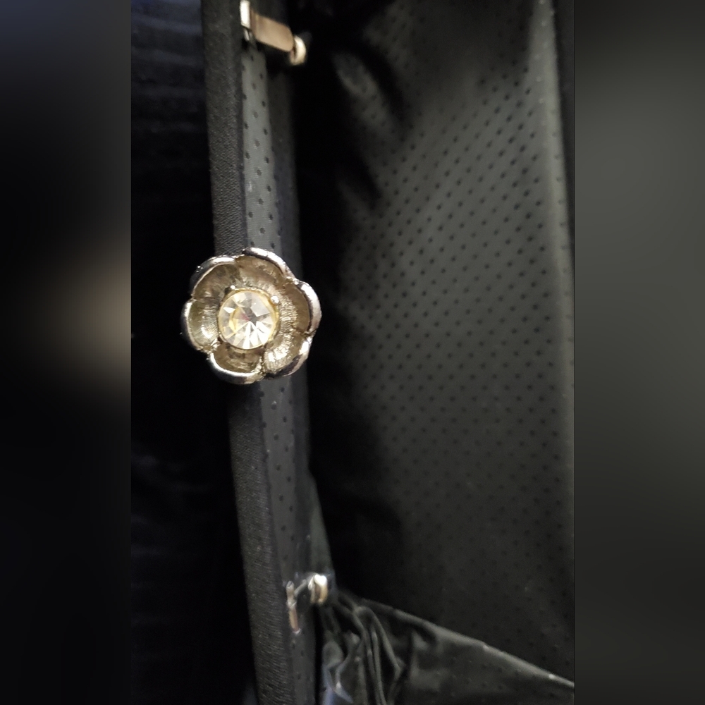 Vintage Black Silky Formal Clutch Purse - Picture 5 of 7